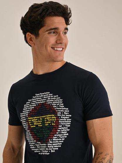 Fenerbahçe Lacivert Tribün Marş Logo Erkek Tshirt