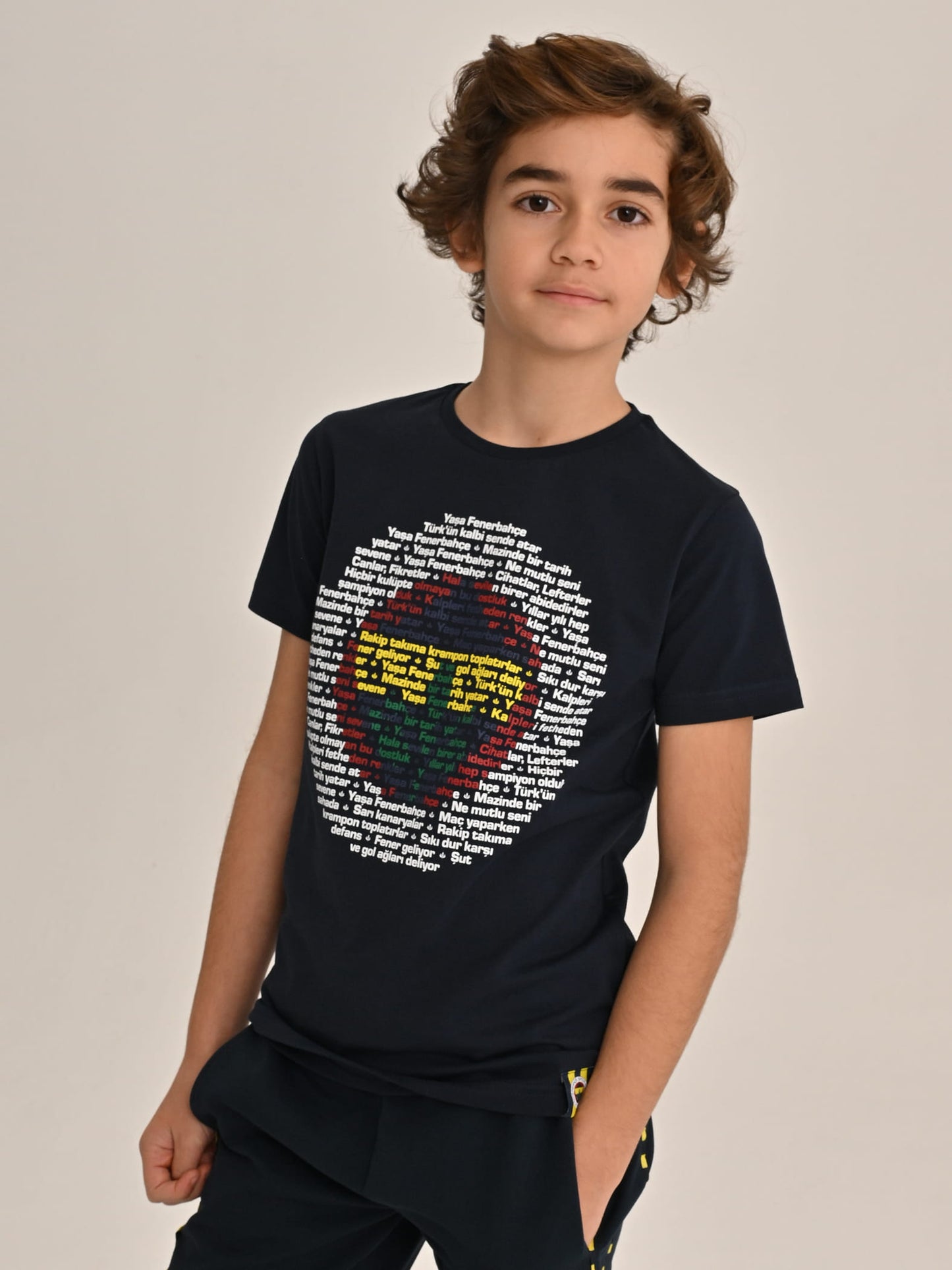 Fenerbahçe Lacivert Tribün Marş Logo Çocuk Tshirt