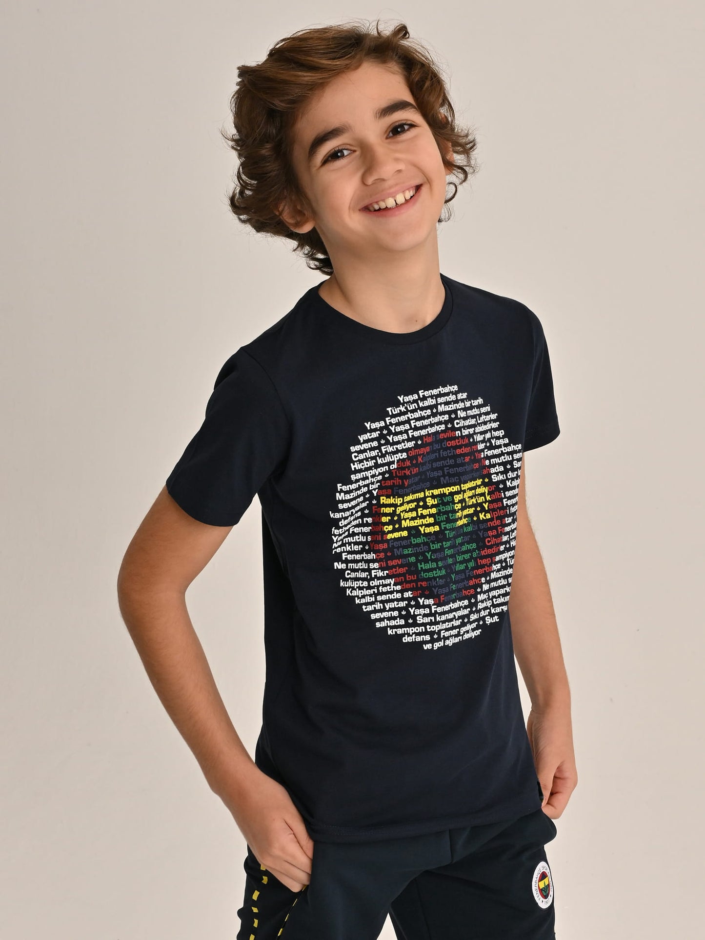 Fenerbahçe Lacivert Tribün Marş Logo Çocuk Tshirt
