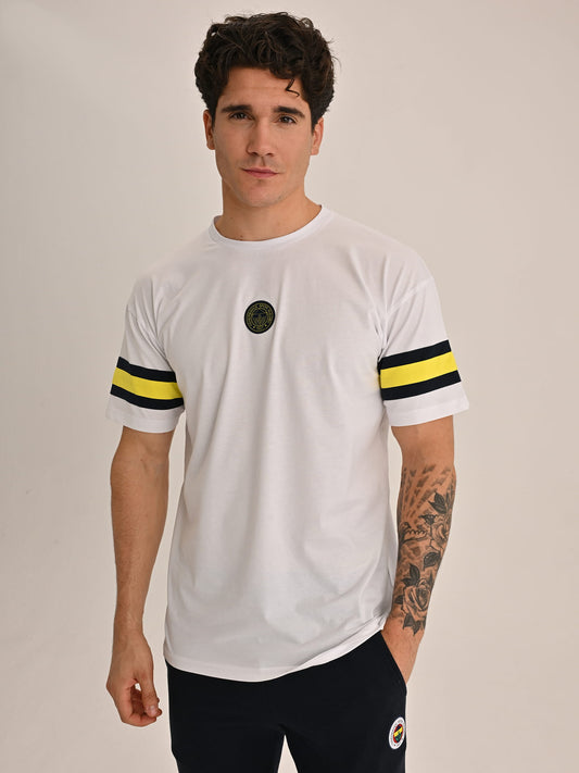 Fenerbahçe Beyaz Tribün Yaşa Fenerbahçe Erkek Oversize Tshirt