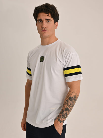 Fenerbahçe Beyaz Tribün Yaşa Fenerbahçe Erkek Oversize Tshirt