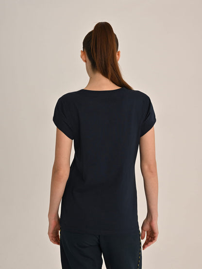 Fenerbahçe Lacivert Tribün Marş Logo Kadın Tshirt