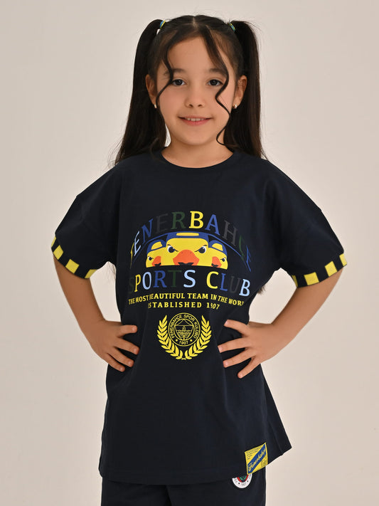 Fenerbahçe Lacivert Kolej Fb Sports Club Çocuk Oversize Tshirt