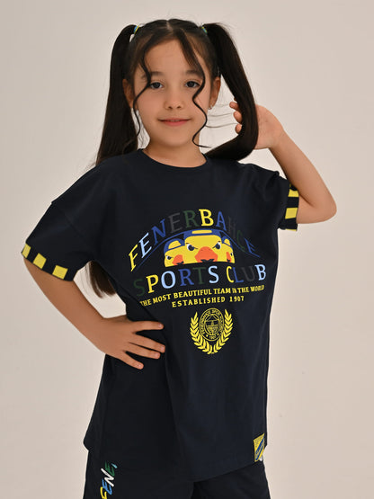 Fenerbahçe Lacivert Kolej Fb Sports Club Çocuk Oversize Tshirt