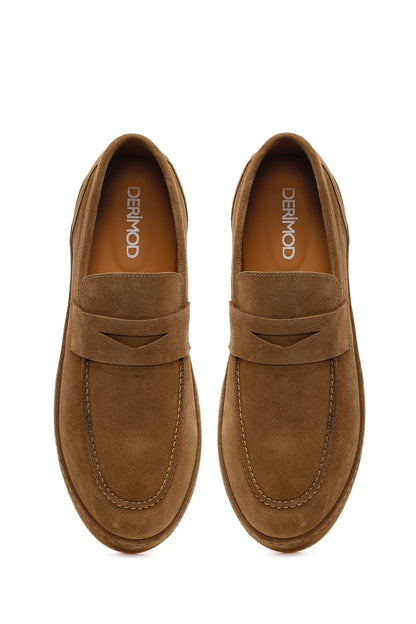 Erkek Taba Süet Deri Loafer