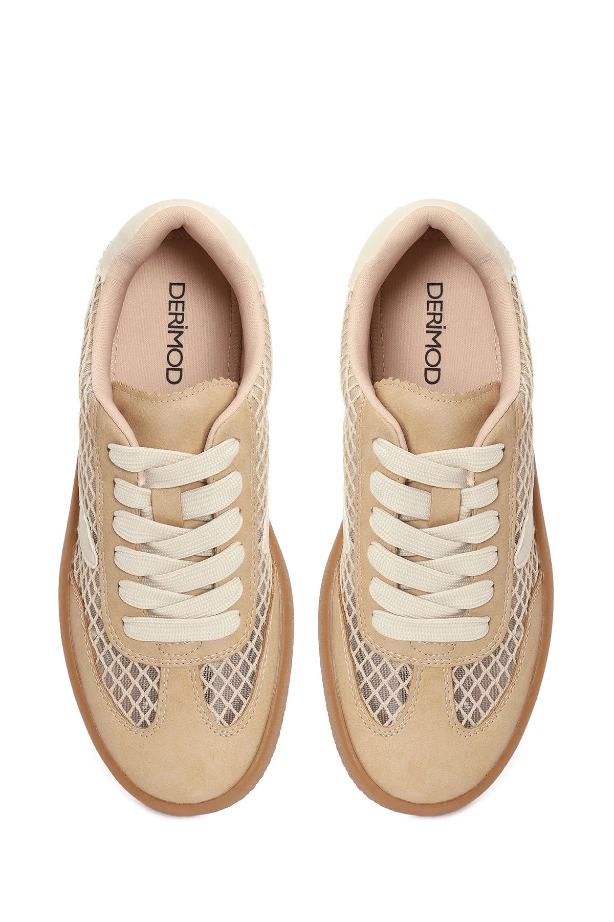 Kadın Vizon Bağcıklı Kumaş Sneaker