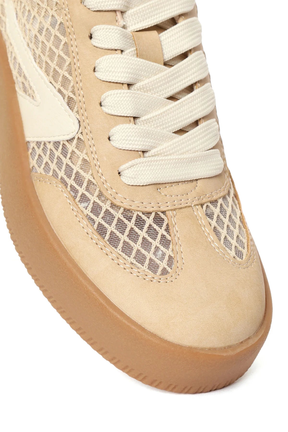 Kadın Vizon Bağcıklı Kumaş Sneaker