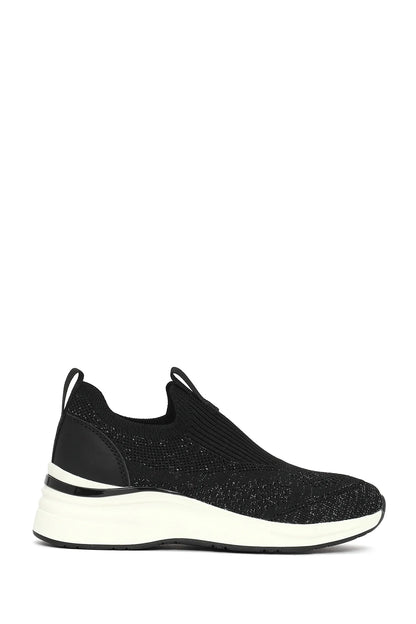 Derimod Zero Kadın Siyah Kalın Tabanlı Kumaş Sneaker