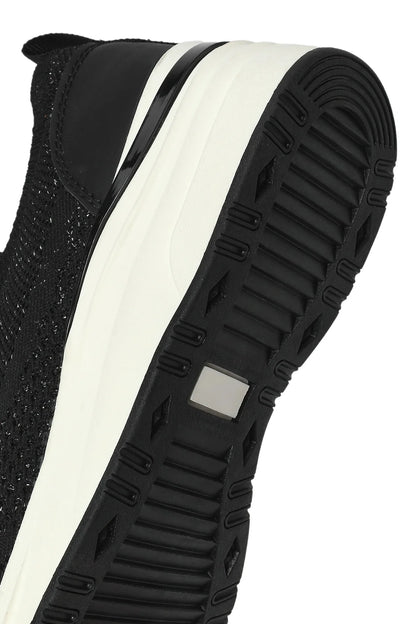 Derimod Zero Kadın Siyah Kalın Tabanlı Kumaş Sneaker