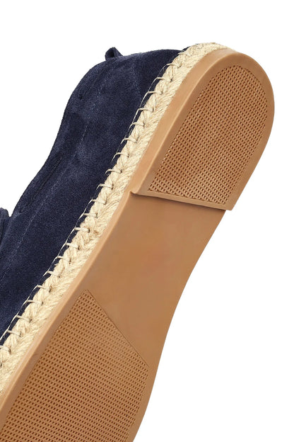 Erkek Lacivert Süet Deri Espadril