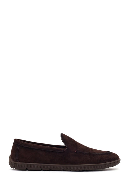Erkek Kahverengi Süet Deri Casual Loafer