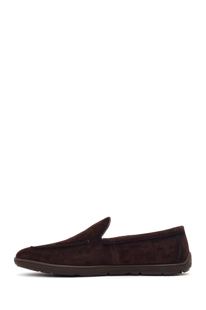 Erkek Kahverengi Süet Deri Casual Loafer