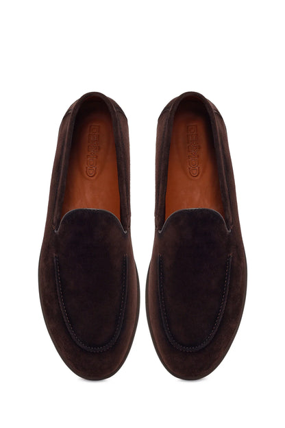 Erkek Kahverengi Süet Deri Casual Loafer