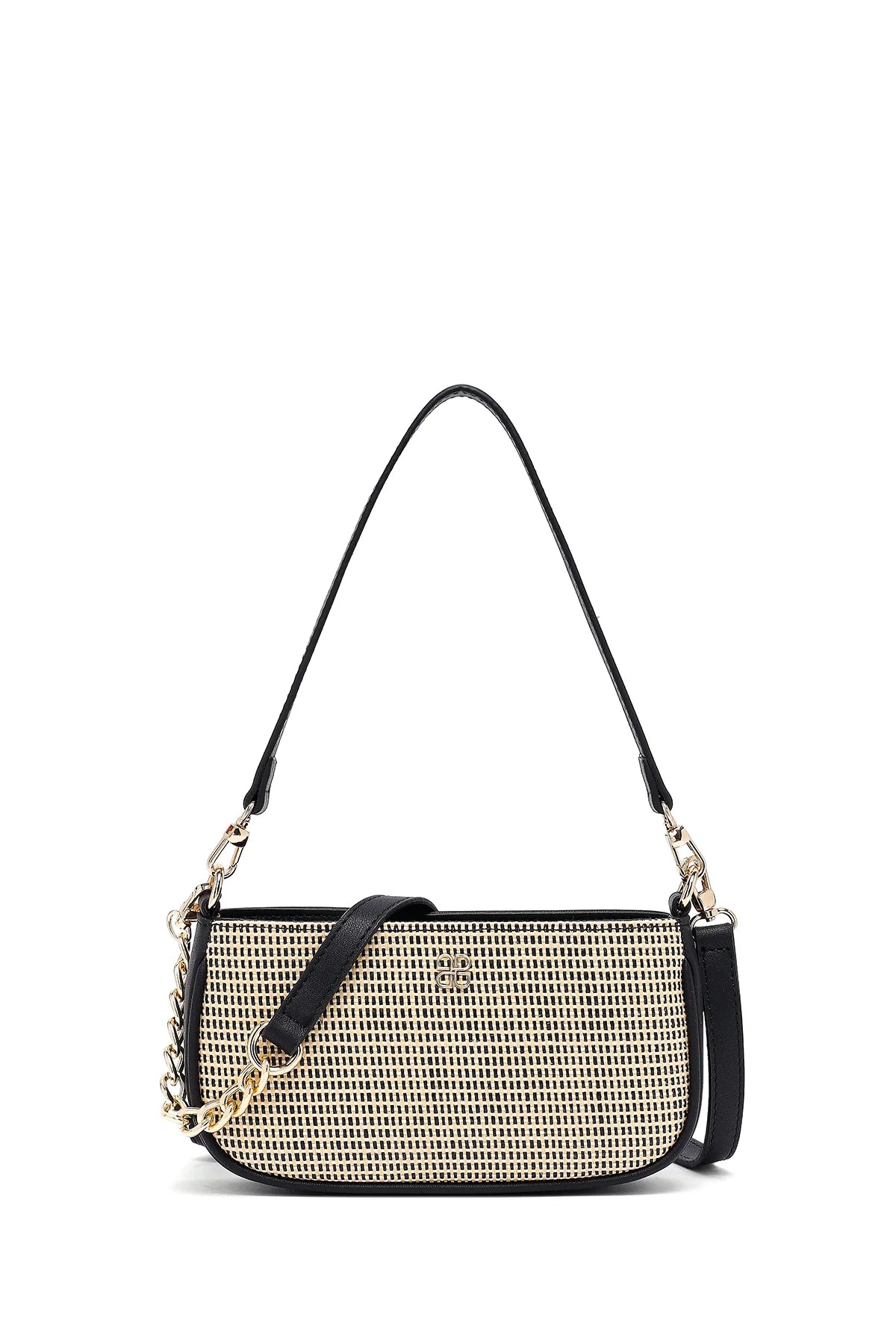 Kadın Siyah Uzun Askılı Hasır Omuz Çantası