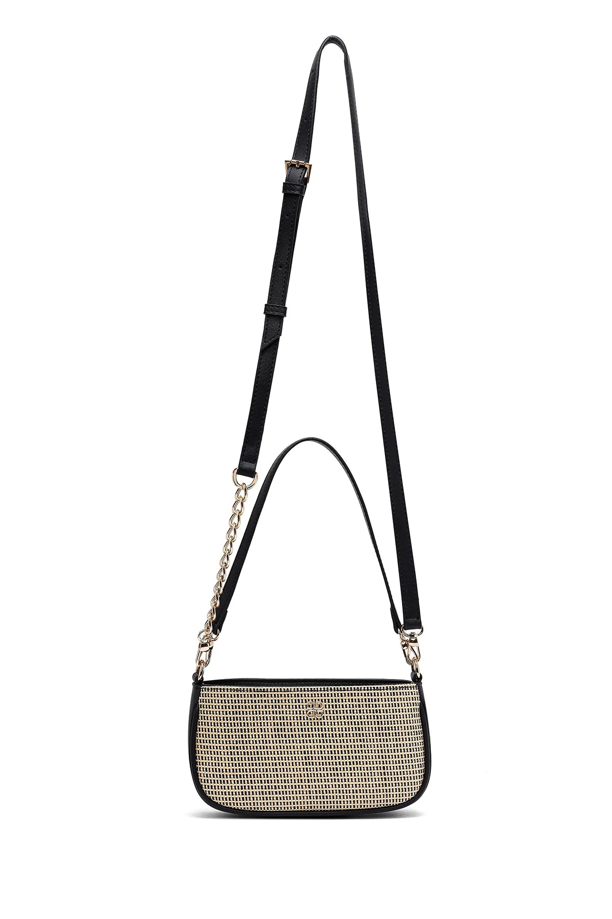 Kadın Siyah Uzun Askılı Hasır Omuz Çantası