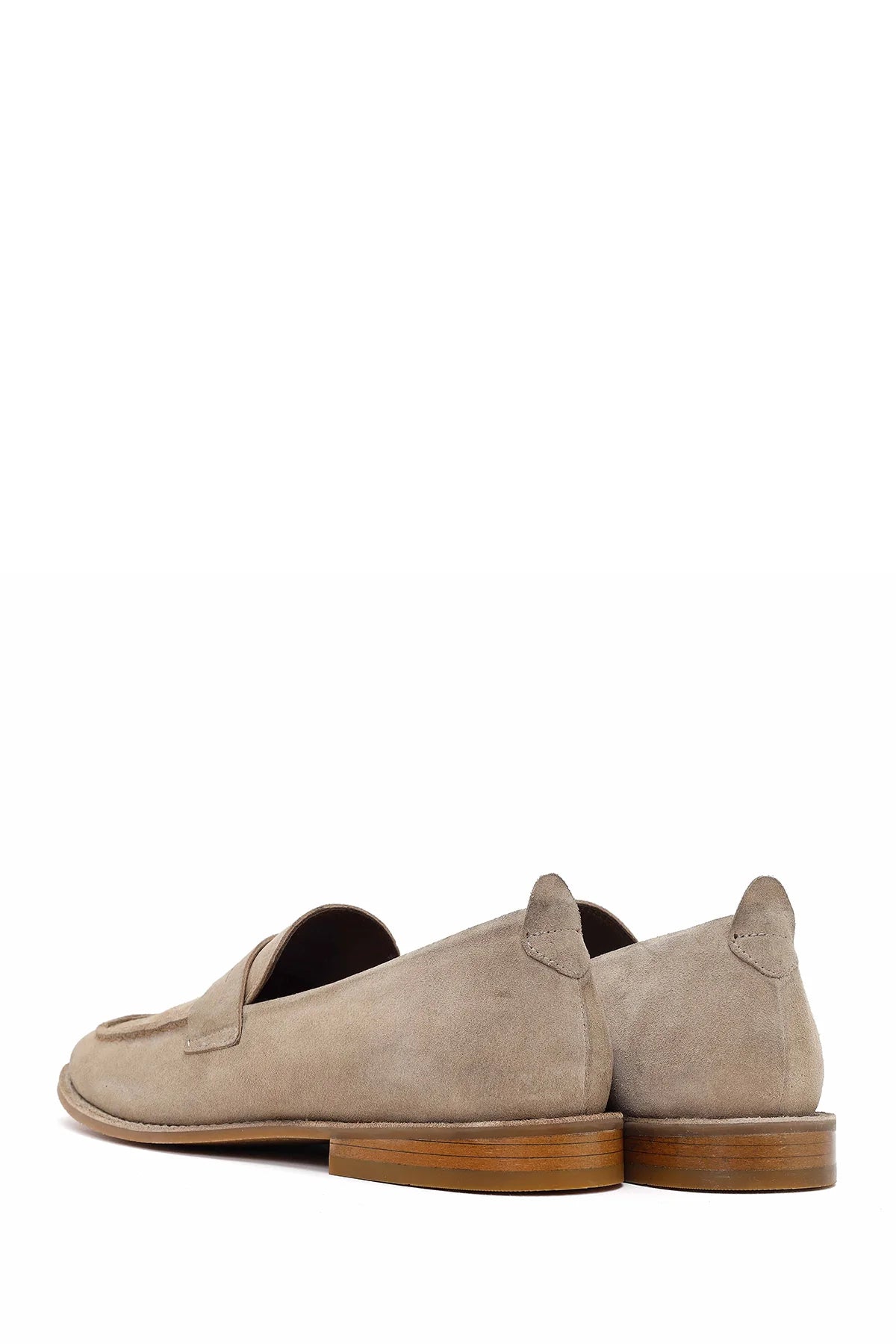 Erkek Bej Süet Deri Klasik Loafer