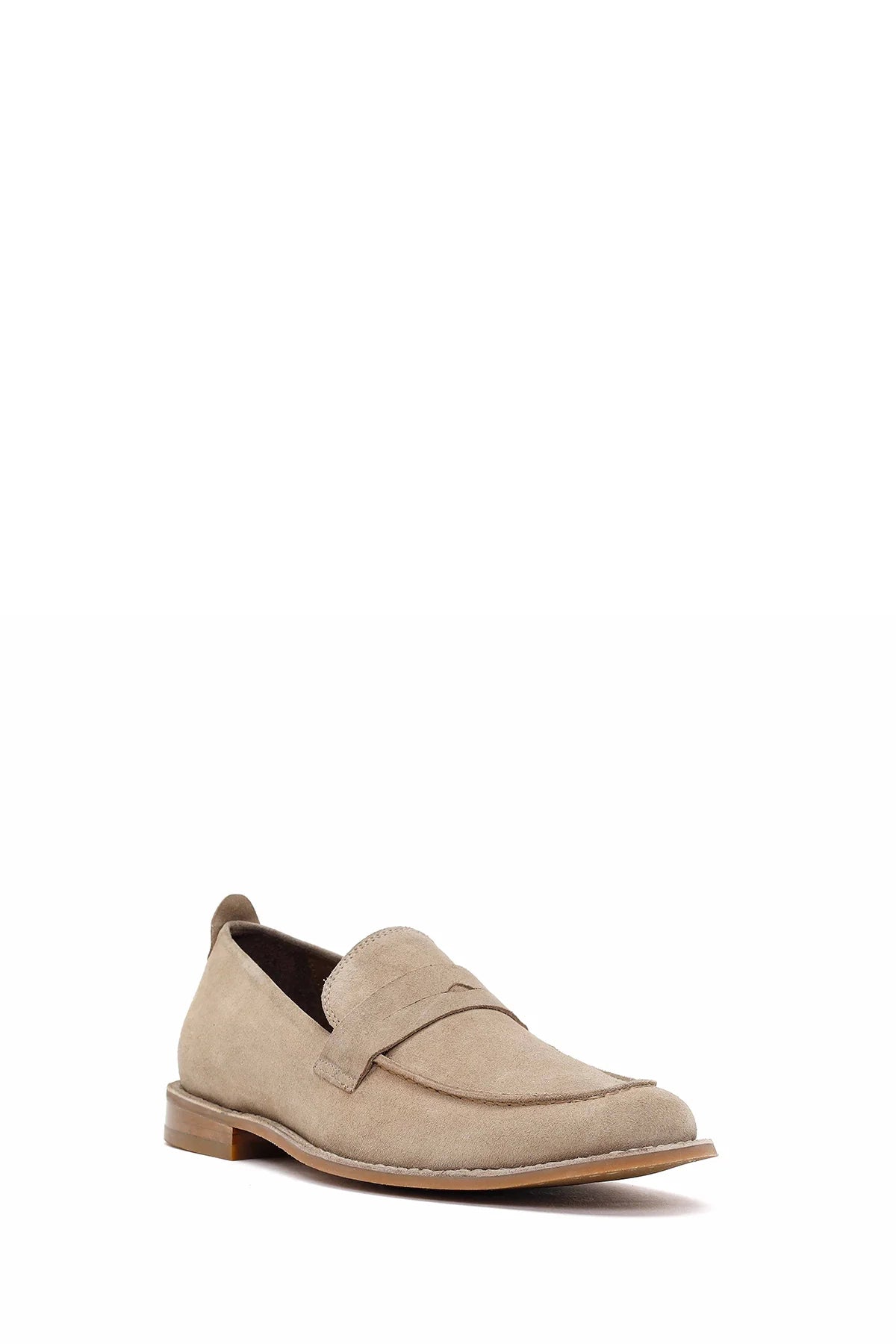 Erkek Bej Süet Deri Klasik Loafer