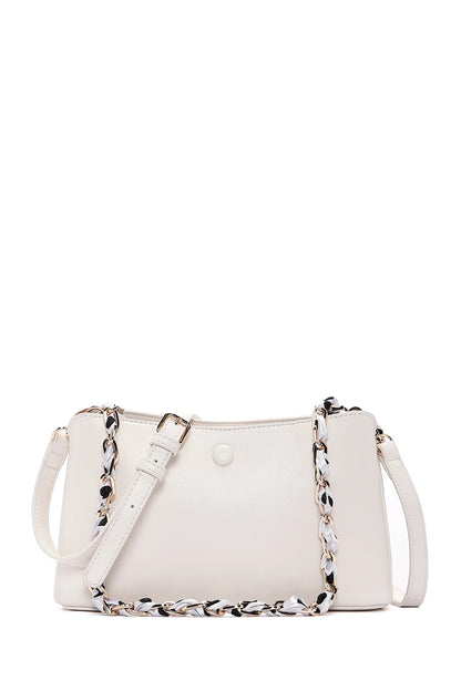 Kadın Beyaz Uzun Askılı Klasik Omuz Çantası