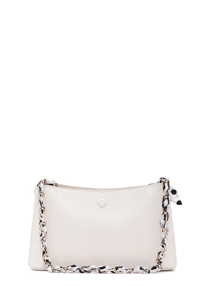 Kadın Beyaz Uzun Askılı Klasik Omuz Çantası