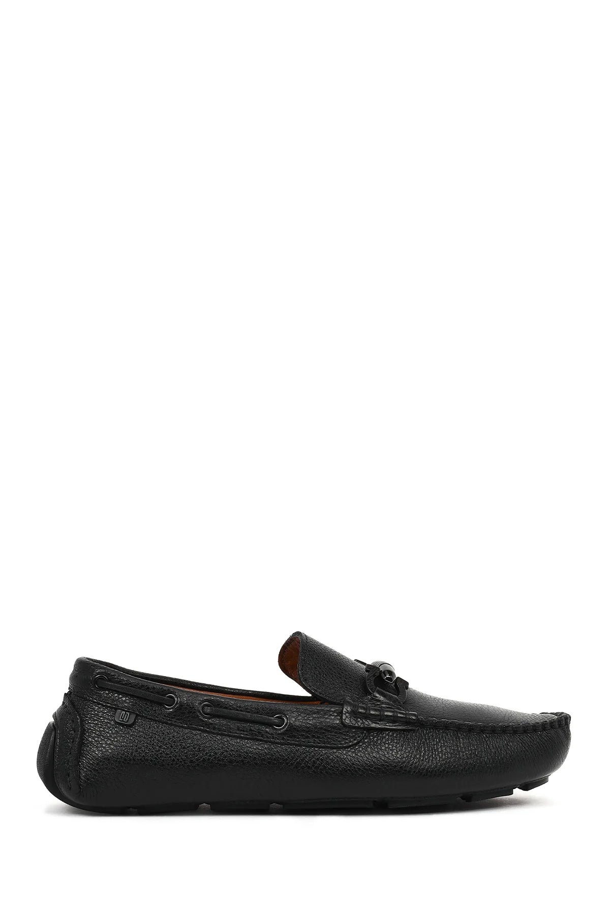 Erkek Siyah Tokalı Deri Casual Loafer