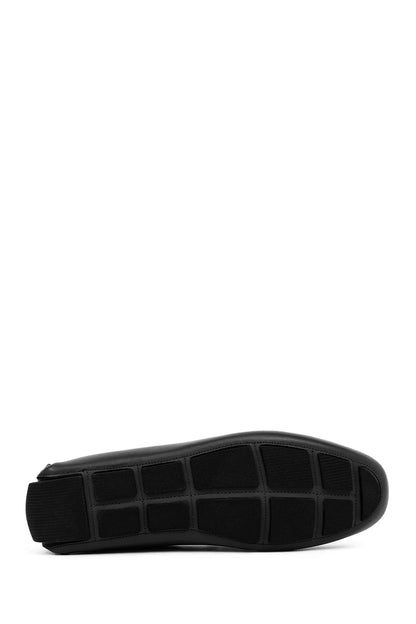 Erkek Siyah Tokalı Deri Casual Loafer