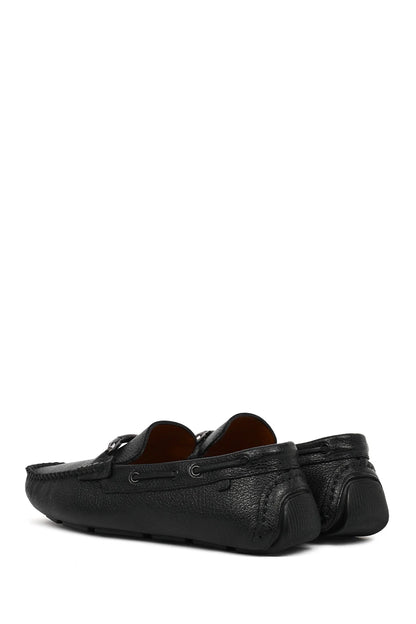 Erkek Siyah Tokalı Deri Casual Loafer