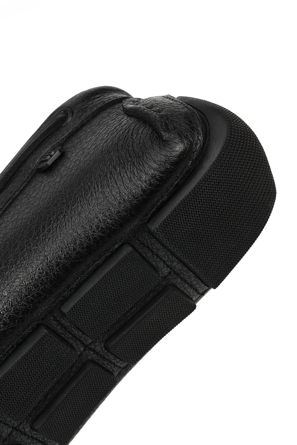 Erkek Siyah Tokalı Deri Casual Loafer