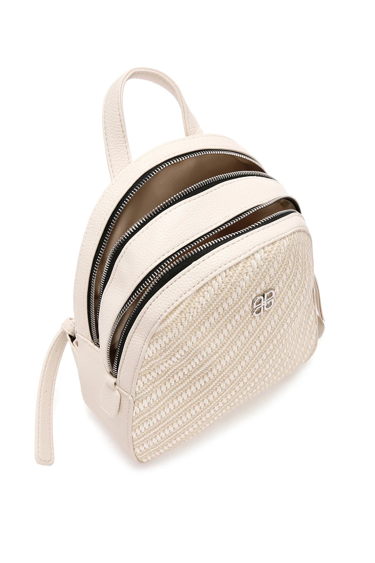 Kadın Krem Hasır Sırt Çantası
