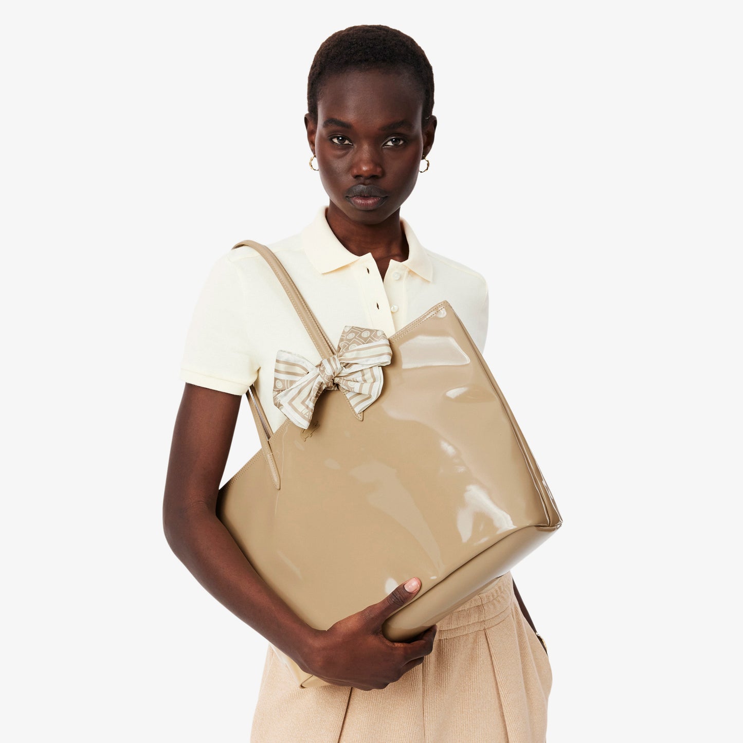 Large L.12.12 Kadın Bej Omuz Çantası