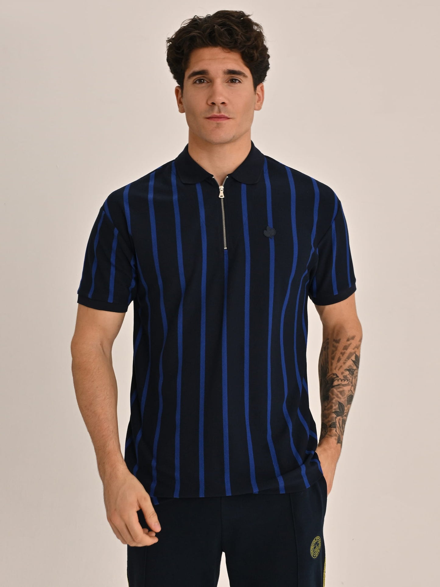Fenerbahçe Lacivert Trend Çizgili Erkek Polo Tshirt