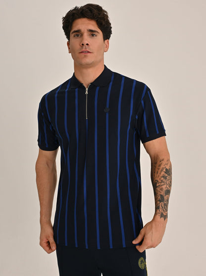 Fenerbahçe Lacivert Trend Çizgili Erkek Polo Tshirt