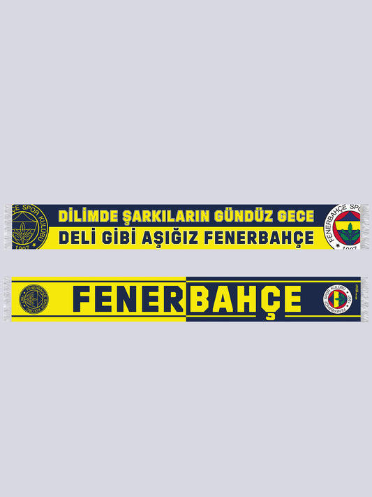 Fenerbahçe Sarı Lacivert Dilimde Şarkıların Gündüz Gece Unisex Şal