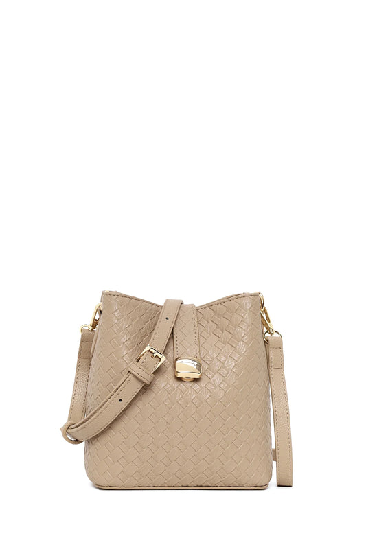 Kadın Vizon Uzun Askılı Baskılı Omuz Çantası