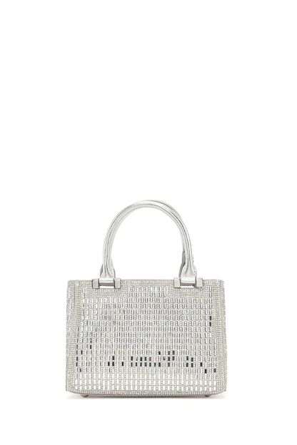 Kadın Gümüş Uzun Zincir Askılı Taşlı Mini Abiye Çanta