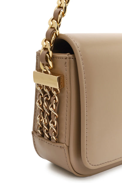 Kadın Koyu Bej Zincir Askılı Omuz Çantası