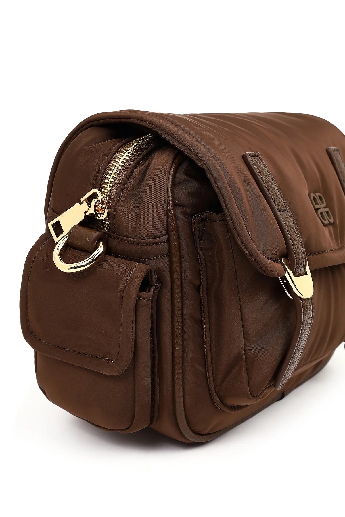 Kadın Kahverengi Kumaş Çapraz Çanta