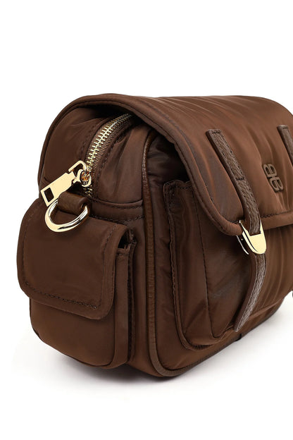 Kadın Kahverengi Kumaş Çapraz Çanta