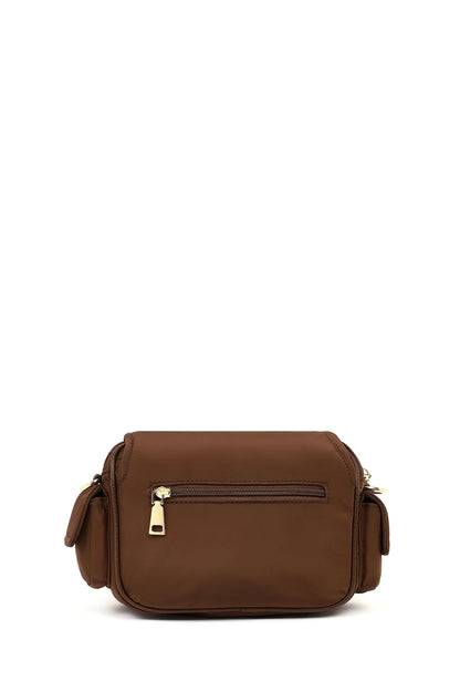 Kadın Kahverengi Kumaş Çapraz Çanta