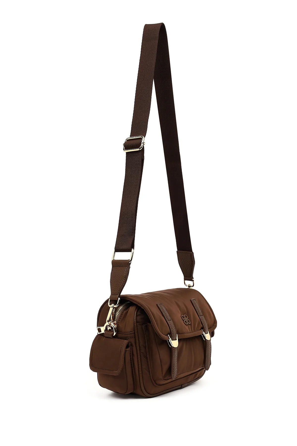 Kadın Kahverengi Kumaş Çapraz Çanta