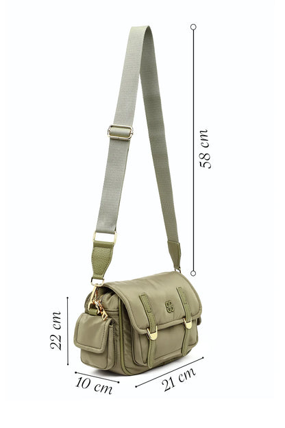 Kadın Yeşil Kumaş Çapraz Çanta