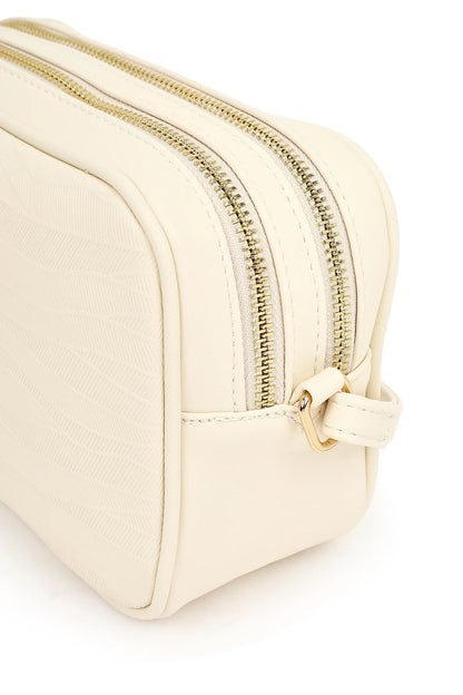 Kadın Krem Baskılı Çapraz Çanta