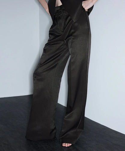 Kahverengi Belden Bağlamalı Wide Leg Pantolon Is1260003099074 | Ipekyol