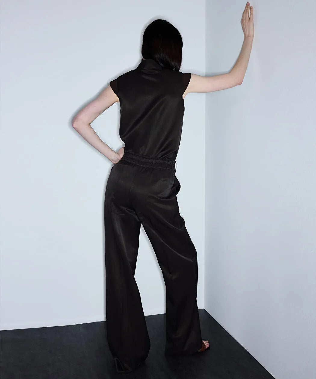 Kahverengi Belden Bağlamalı Wide Leg Pantolon Is1260003099074 | Ipekyol
