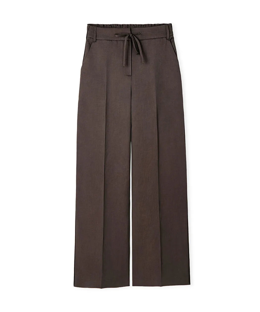 Kahverengi Belden Bağlamalı Wide Leg Pantolon Is1260003099074 | Ipekyol