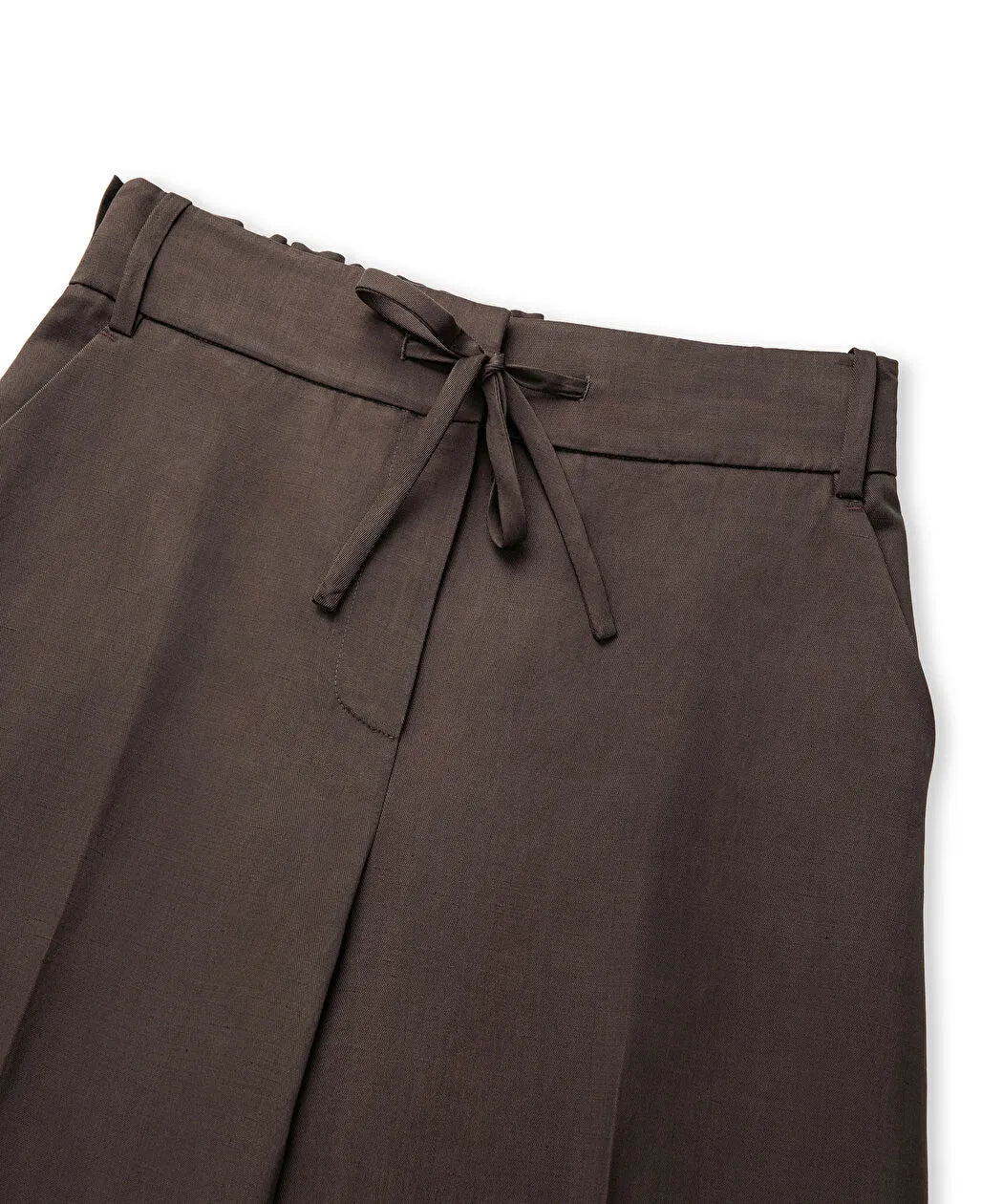 Kahverengi Belden Bağlamalı Wide Leg Pantolon Is1260003099074 | Ipekyol