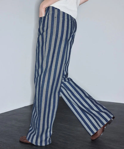 Mavi Çizgili Denim Pantolon Is1260018002629 | Ipekyol