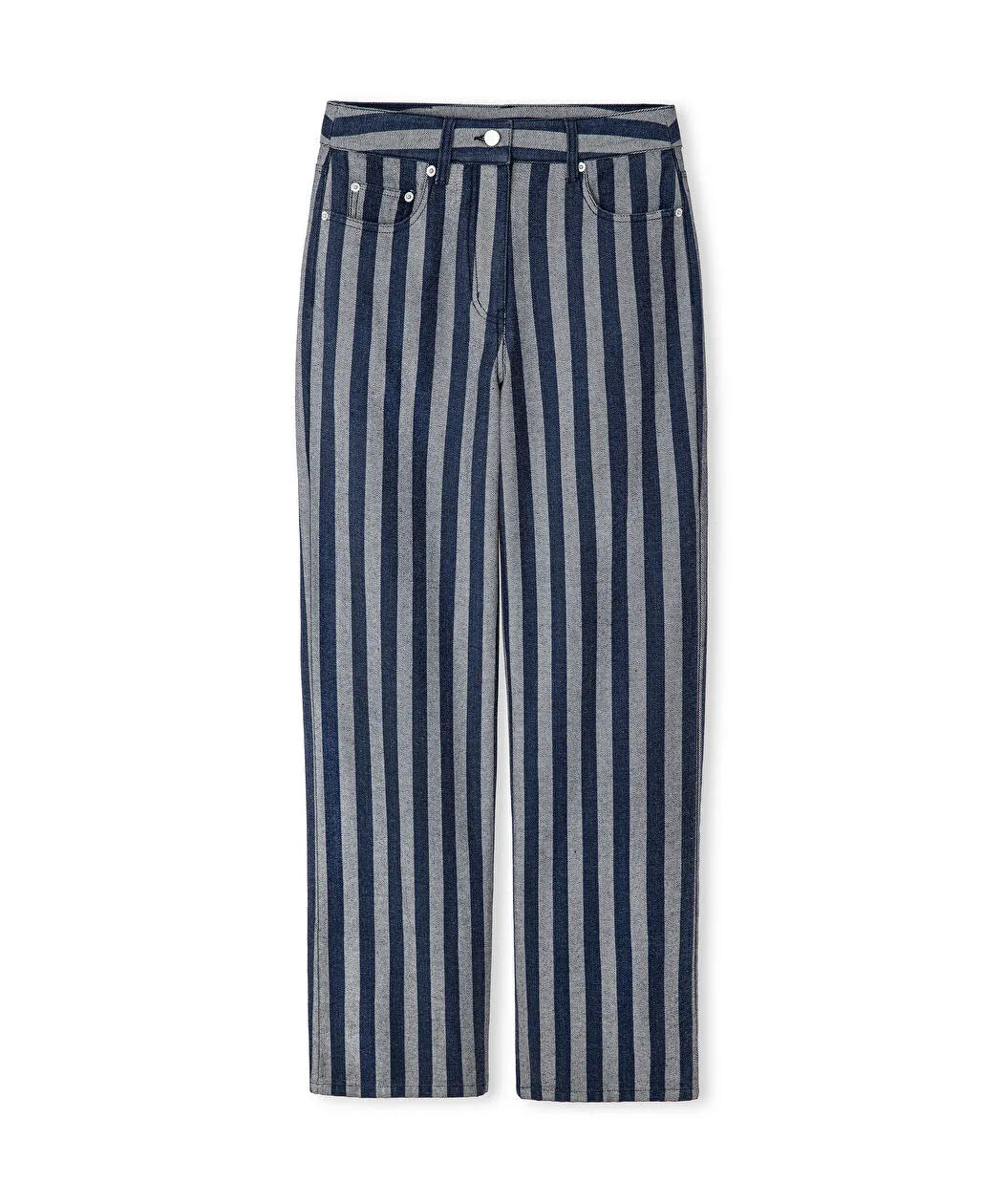 Mavi Çizgili Denim Pantolon Is1260018002629 | Ipekyol