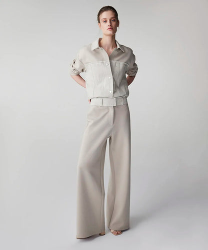 Bej Kontrast Bel Raw Edge Pantolon Is1260003102023 | Ipekyol