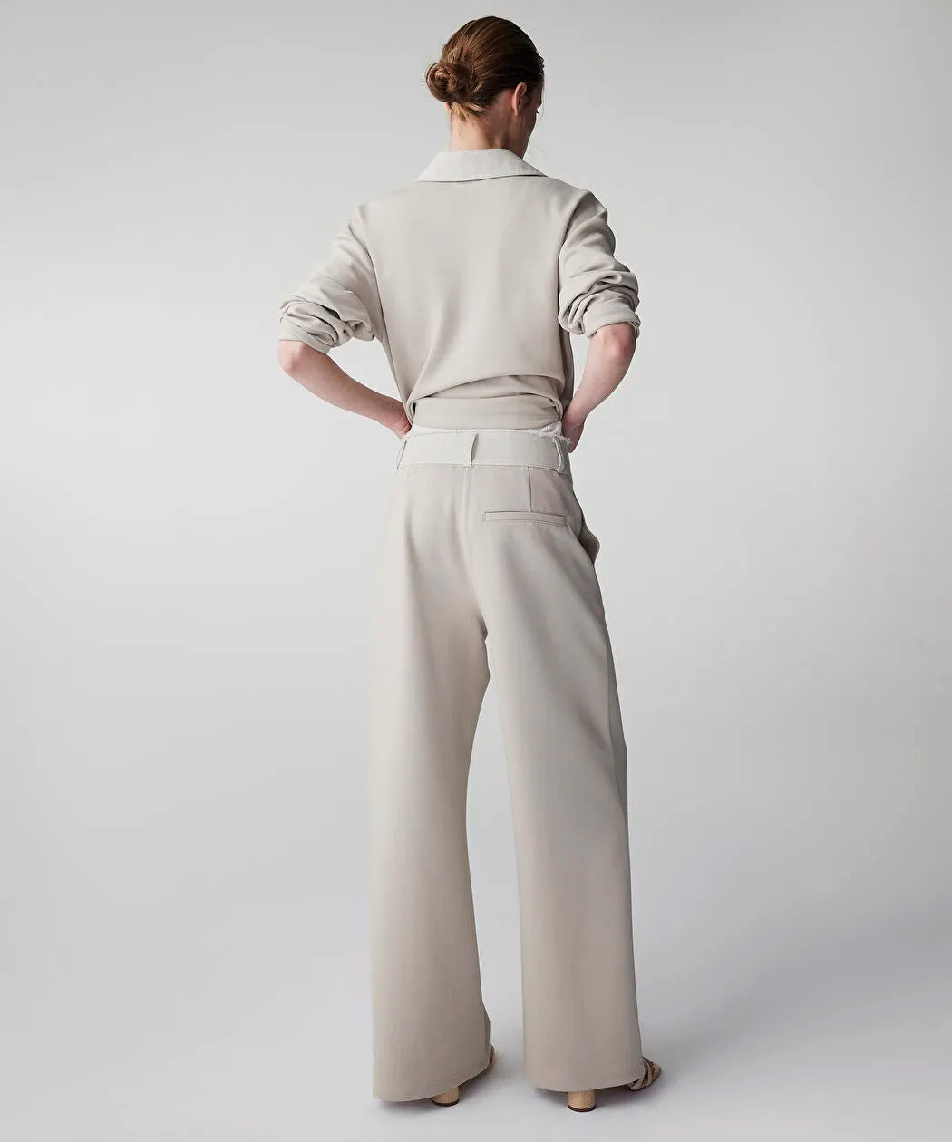 Bej Kontrast Bel Raw Edge Pantolon Is1260003102023 | Ipekyol