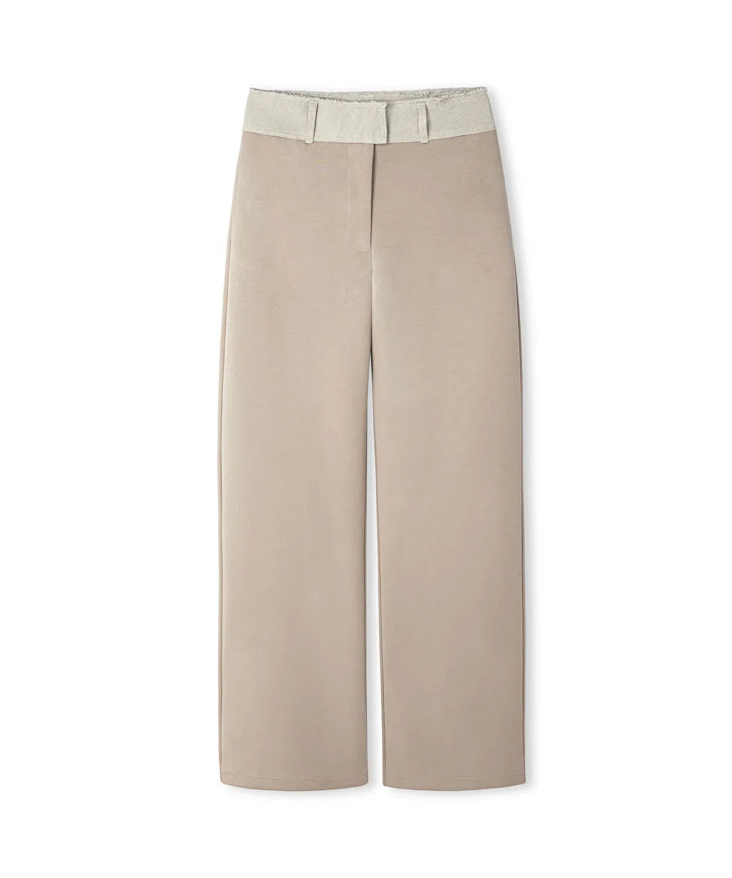 Bej Kontrast Bel Raw Edge Pantolon Is1260003102023 | Ipekyol